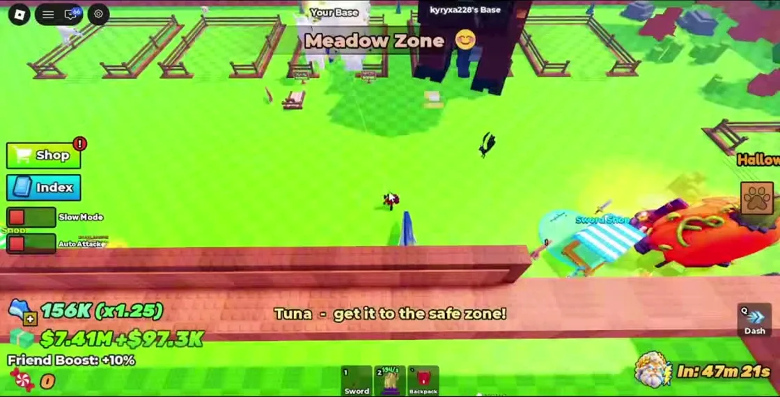 Your Base marker and the return-to-safe-zone objective